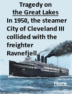 The ''City of Cleveland III'' was one of the finest passenger liners to ever sail the Great Lakes,  as well as one of the more unfortunate. On June 26, 1950, the vessel collided with the Norwegian freighter ''Ravnefjell'' in fog off Harbor Beach, Michigan in Lake Huron. The C-III was carrying 89 passengers on a cruise headed for Detroit to watch the Tigers take on the New York Yankees at Briggs Stadium.  Four people were killed when the freighter crashed into C-III's  port side cabins.
